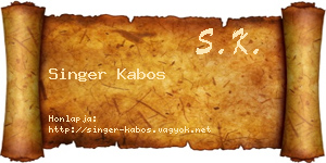 Singer Kabos névjegykártya